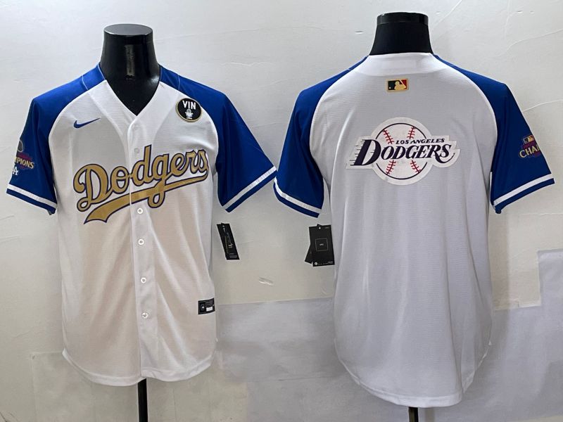 Men Los Angeles Dodgers Blank White Blue Gold Game Nike 2025 MLB Jersey style 42937->los angeles dodgers->MLB Jersey